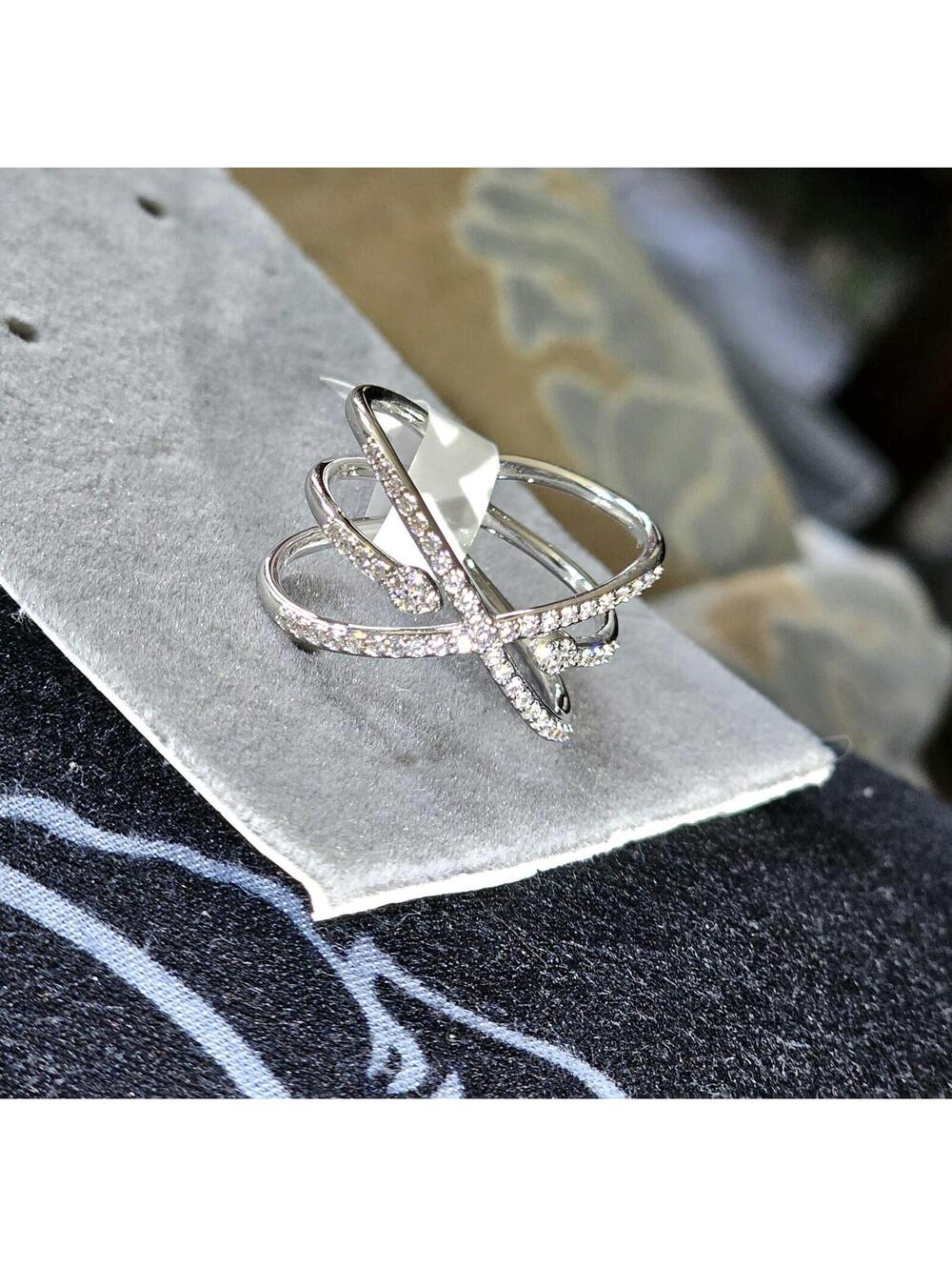 Bomb Party Retro Regret Nothing Cubic Zirconia Rhodium Plated Ring SZ 10 - Picture 4 of 8